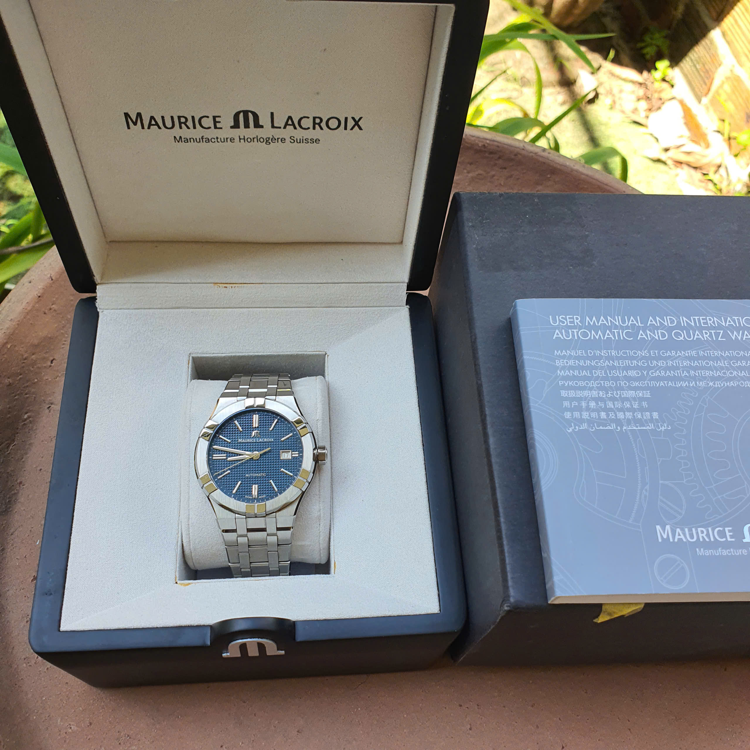 ĐỒNG HỒ NAM MAURICE LACROIX AI6008-SS002-430-1 AIKON BLUE DIAL USED - Ảnh 3