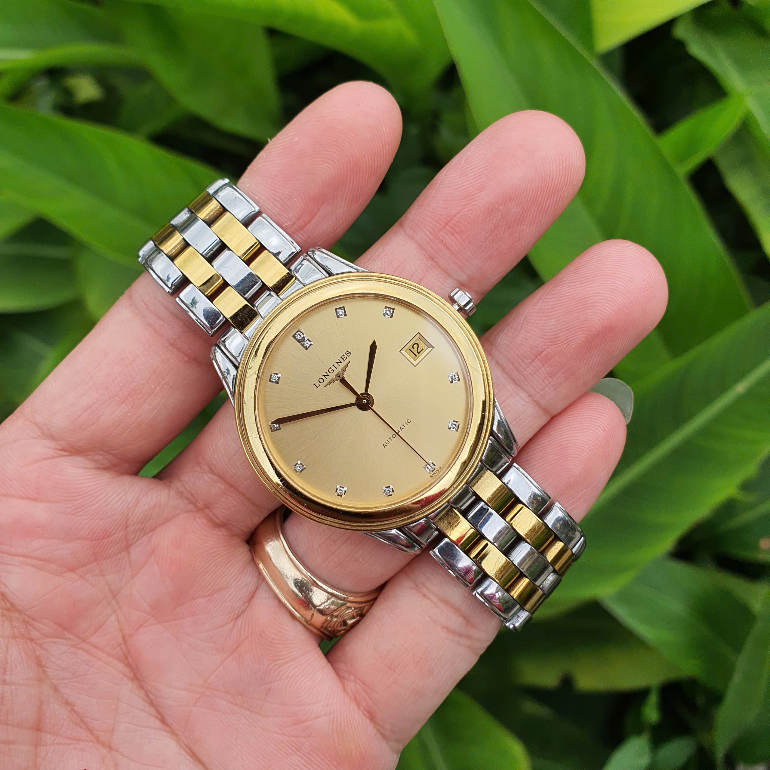 Longines Flagship Automatic Diamond Two-Tone Champagne Dial L4.774.3.37.7